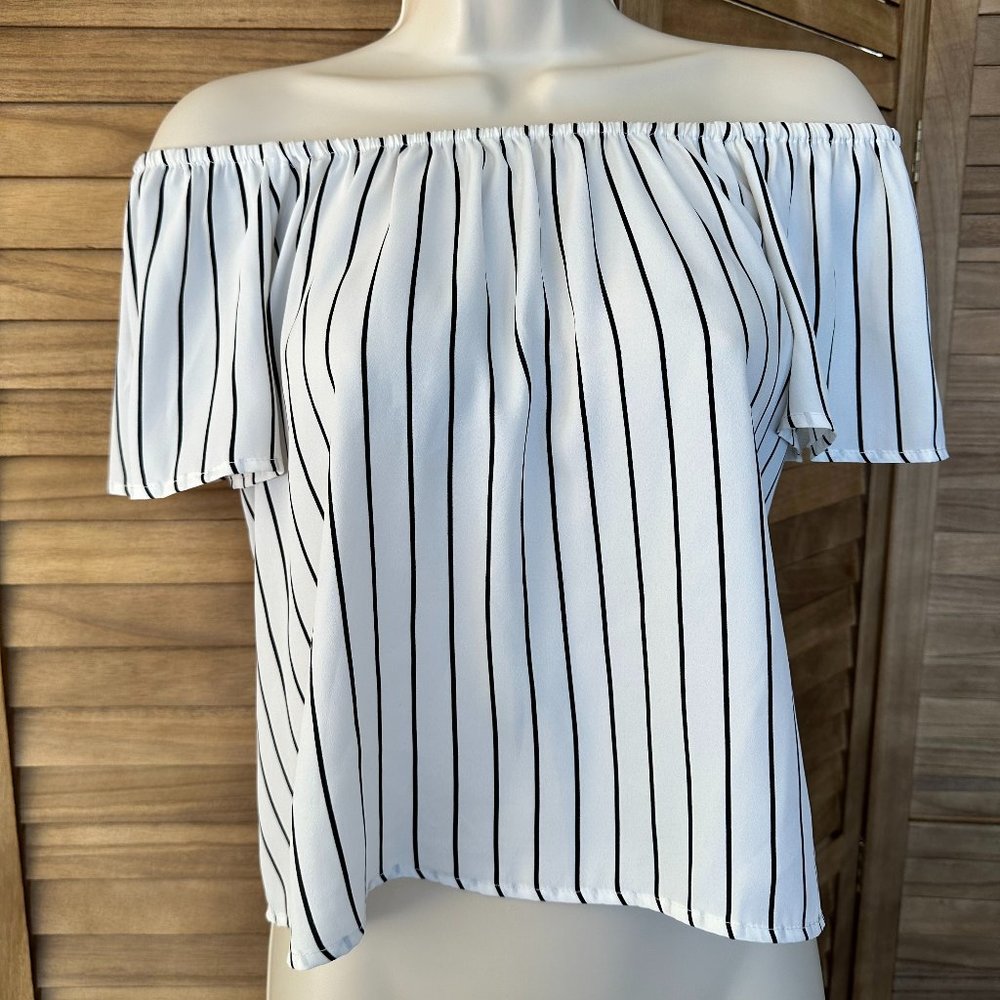 Striped off shoulder top